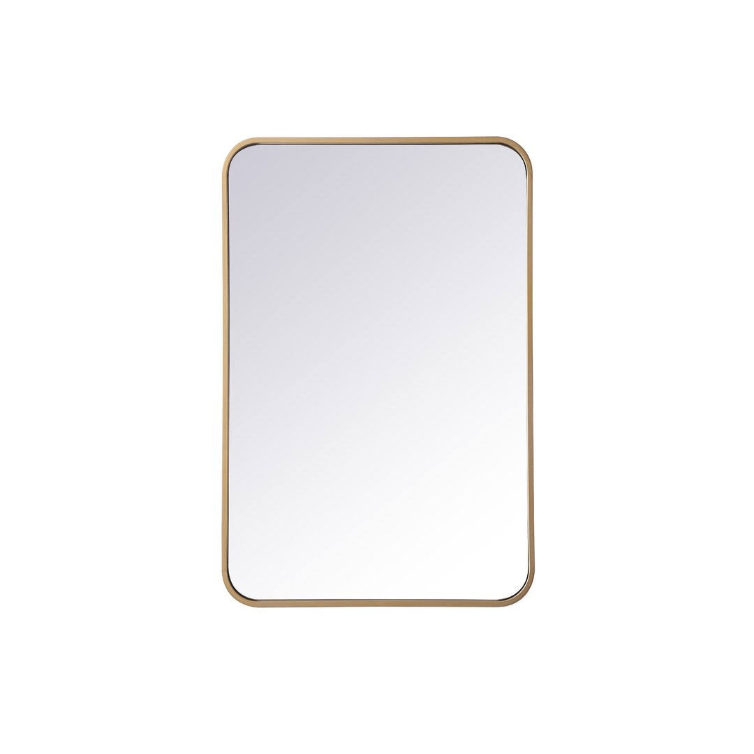 Sabine Metal Rounded Rectangle Wall Mirror Finish: Brass, Size: 30'' H x 20'' W