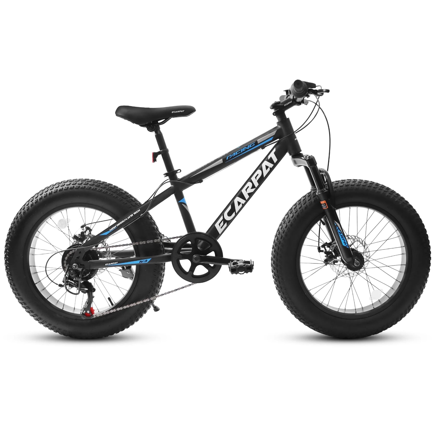 20 in Mountain Bike for 7 - 15 Years Old, 7 Speed Kids Bike with High Carbon Steel Frame, Fat Tire and Dual Disc Brake, Front Suspension Mountain Bicycle Gift for Boys Girls, Grey - Orange