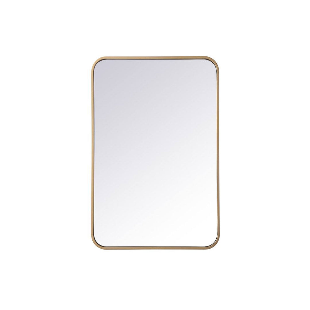 Sabine Metal Rounded Rectangle Wall Mirror Finish: Brass, Size: 30'' H x 20'' W