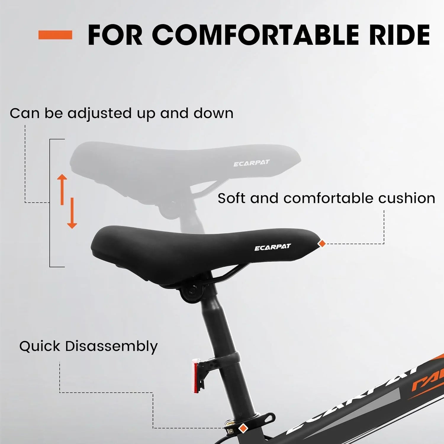 20 in Mountain Bike for 7 - 15 Years Old, 7 Speed Kids Bike with High Carbon Steel Frame, Fat Tire and Dual Disc Brake, Front Suspension Mountain Bicycle Gift for Boys Girls, Grey - Orange