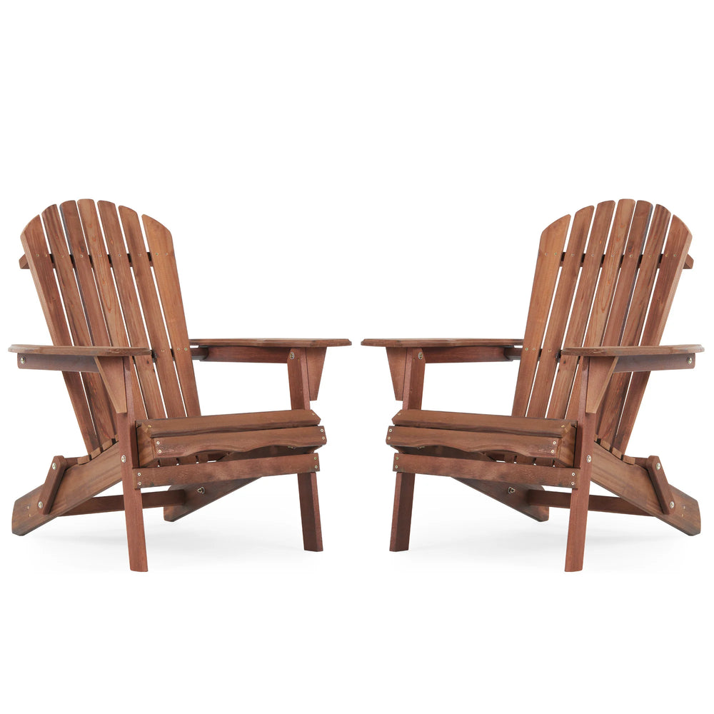 AECOJOY Wooden Outdoor Folding Adirondack Chair Set of 2 Wood Lounge Patio Chair for Garden, Lawn, Backyard, Deck, Pool Side, Fire Pit