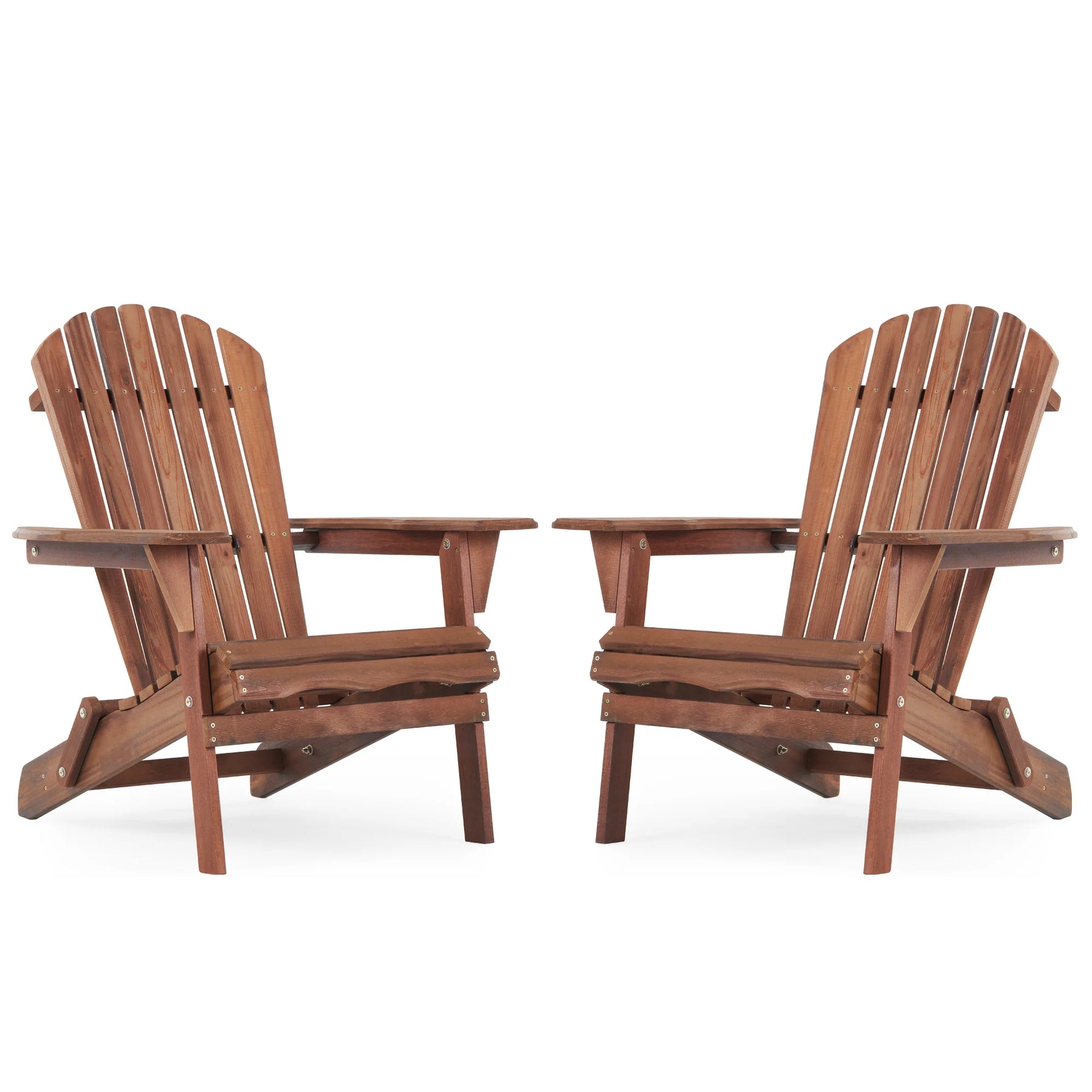 AECOJOY Wooden Outdoor Folding Adirondack Chair Set of 2 Wood Lounge Patio Chair for Garden, Lawn, Backyard, Deck, Pool Side, Fire Pit